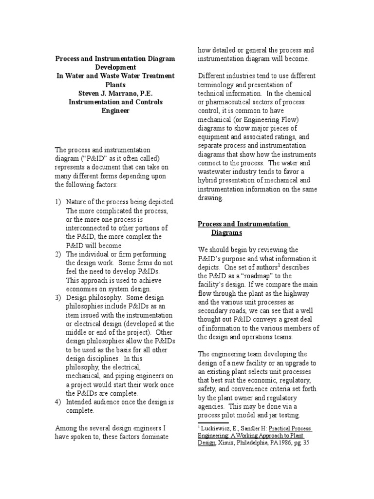 Process and Instrumentation Diagram Development | PDF | Instrumentation ...