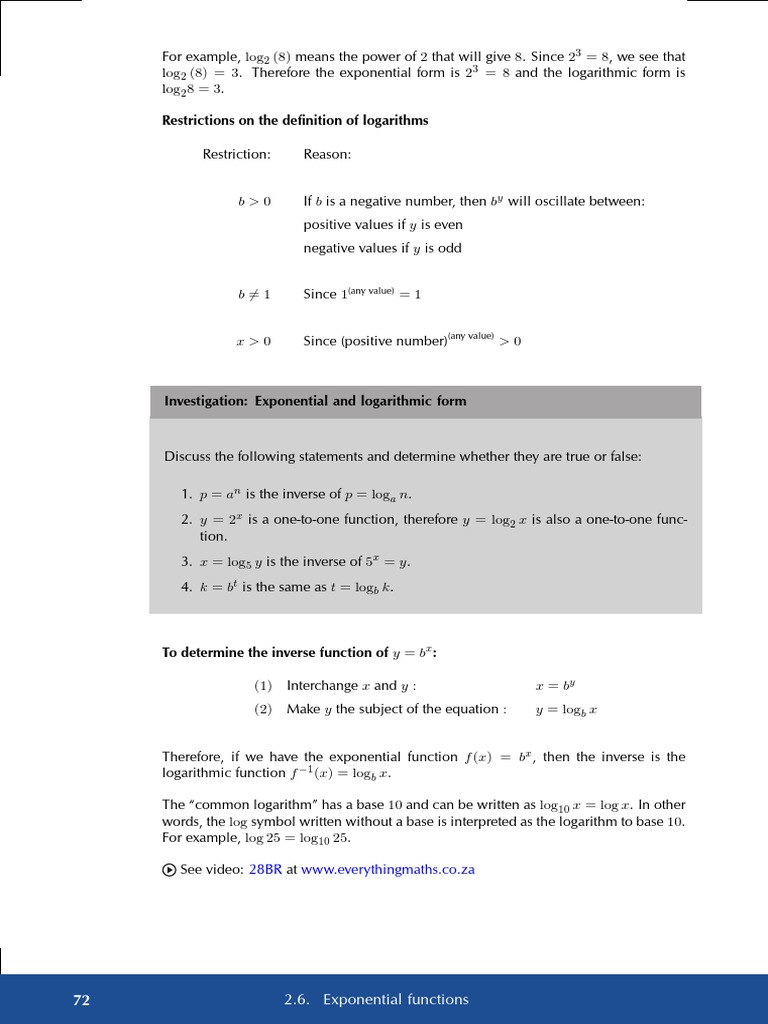 Logarithmic and Exponential Functions | PDF