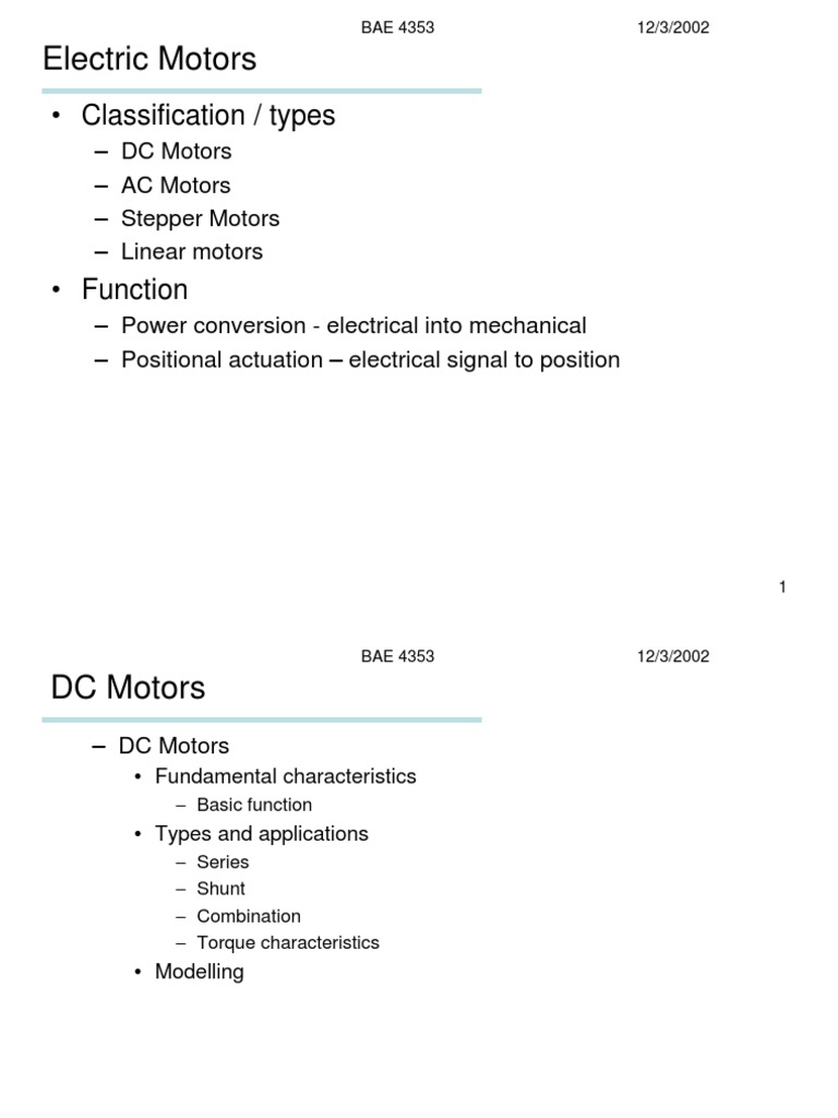 Electric Motor Fundamentals Types, Operation and Modeling PDF