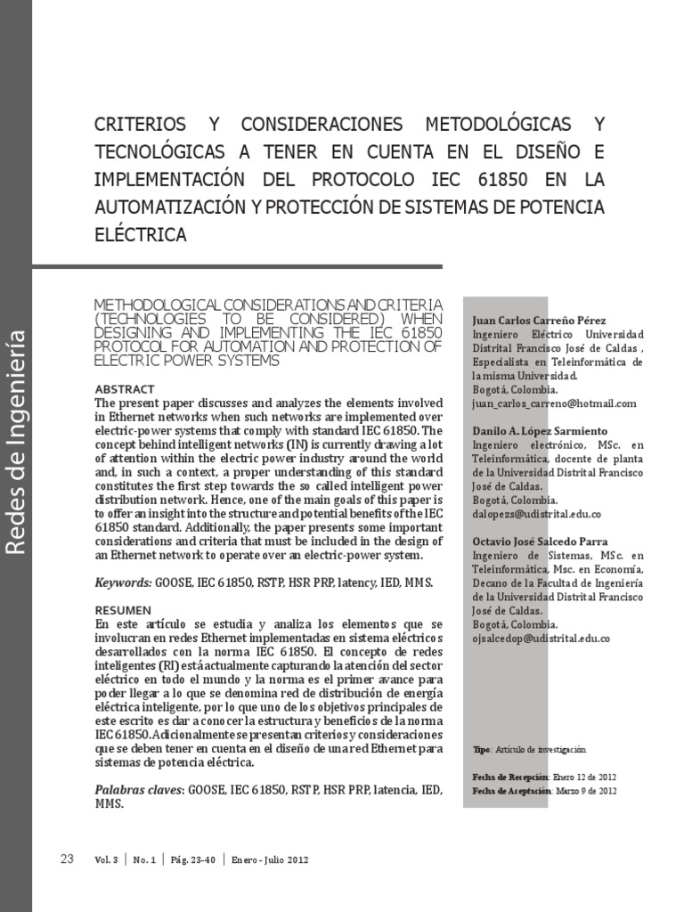 Diseño del Protocolo IEC 61850 en Redes Eléctricas | PDF | Conmutador ...
