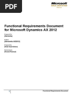 Functional Requirements Document For Microsoft Dynamics AX 2012