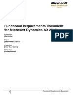 Functional Requirements Document For Microsoft Dynamics AX 2012