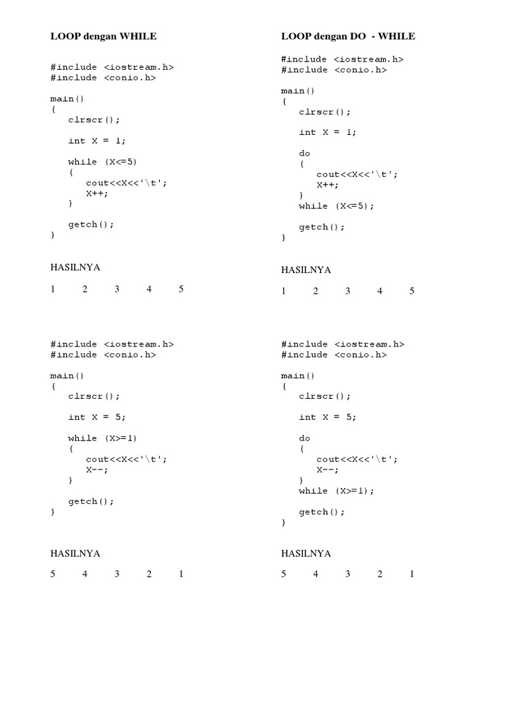 Minggu 05 - Loop While - Do While PDF | PDF | Computers