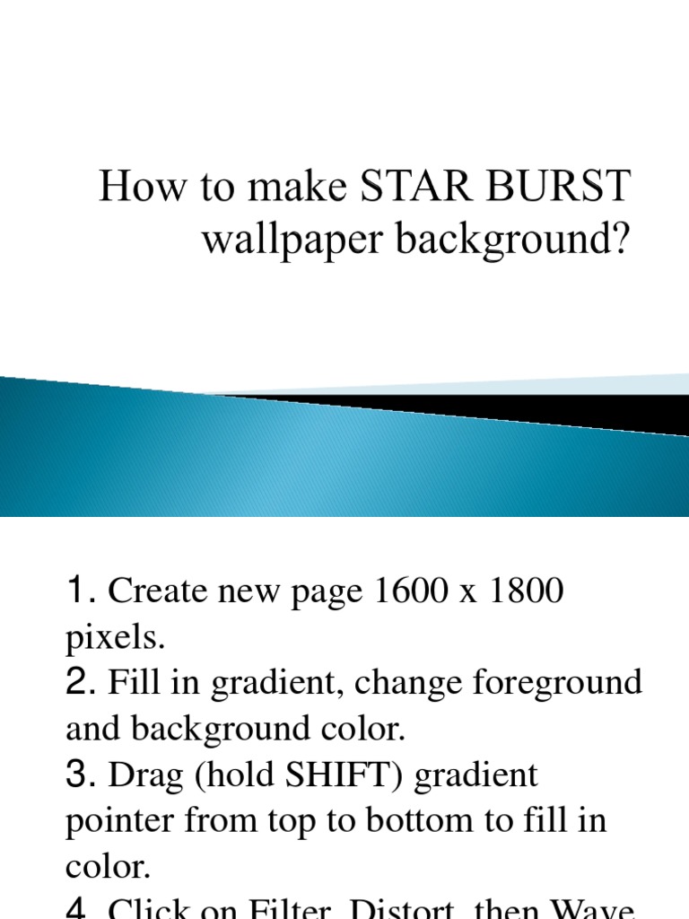 Lesson Activity 1 - How To Make STAR BURST Wallpaper Background | PDF ...