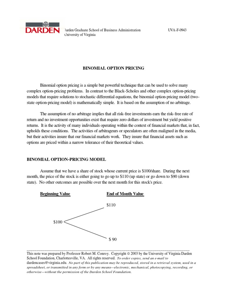 Binomial Option Pricing Explained | PDF