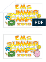 Summer Camp (Activity Card)