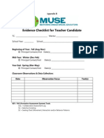 Evidence Checklist