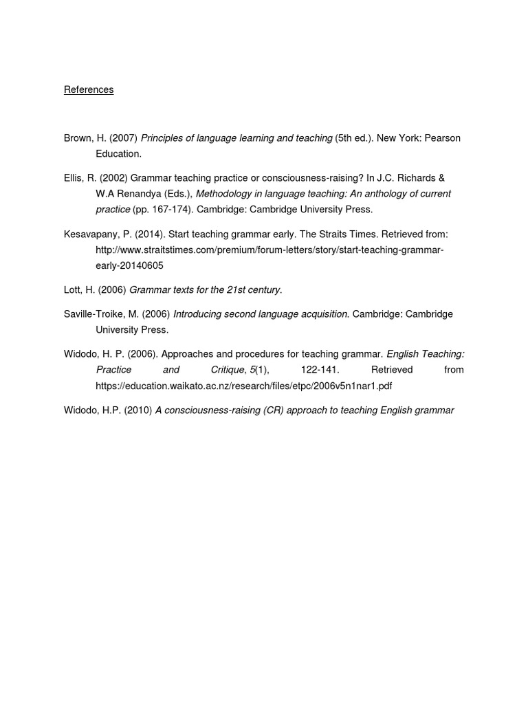 Teaching Grammar: Key References | PDF | Social Science | Language Arts ...
