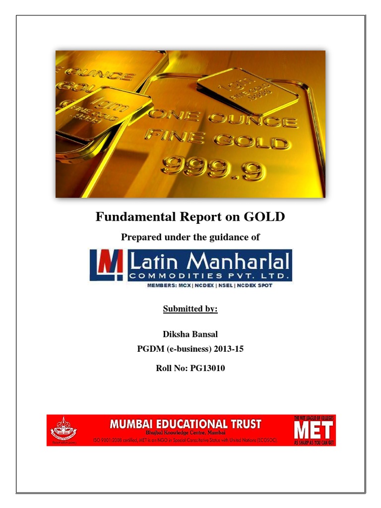 Gold Report Summer Trainee Final | PDF | Gold As An Investment | Inflation