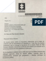 Carta de La Fiscalía a La Cancillería Sobre María Del Pilar Hurtado