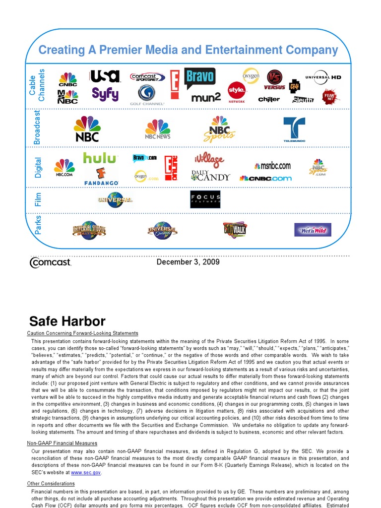 Investor Presentation Comcast-NBCU | PDF | Nbc Universal | Comcast