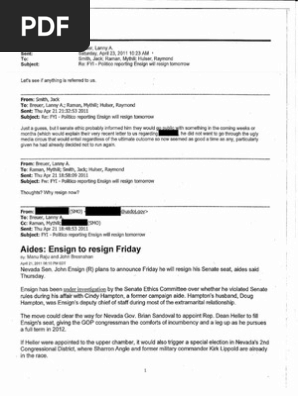 Responsive Documents Crew Doj Regarding Criminal Investigation Of John Ensign 8 4 14 Groups 13 18 Prosecutor United States Congress