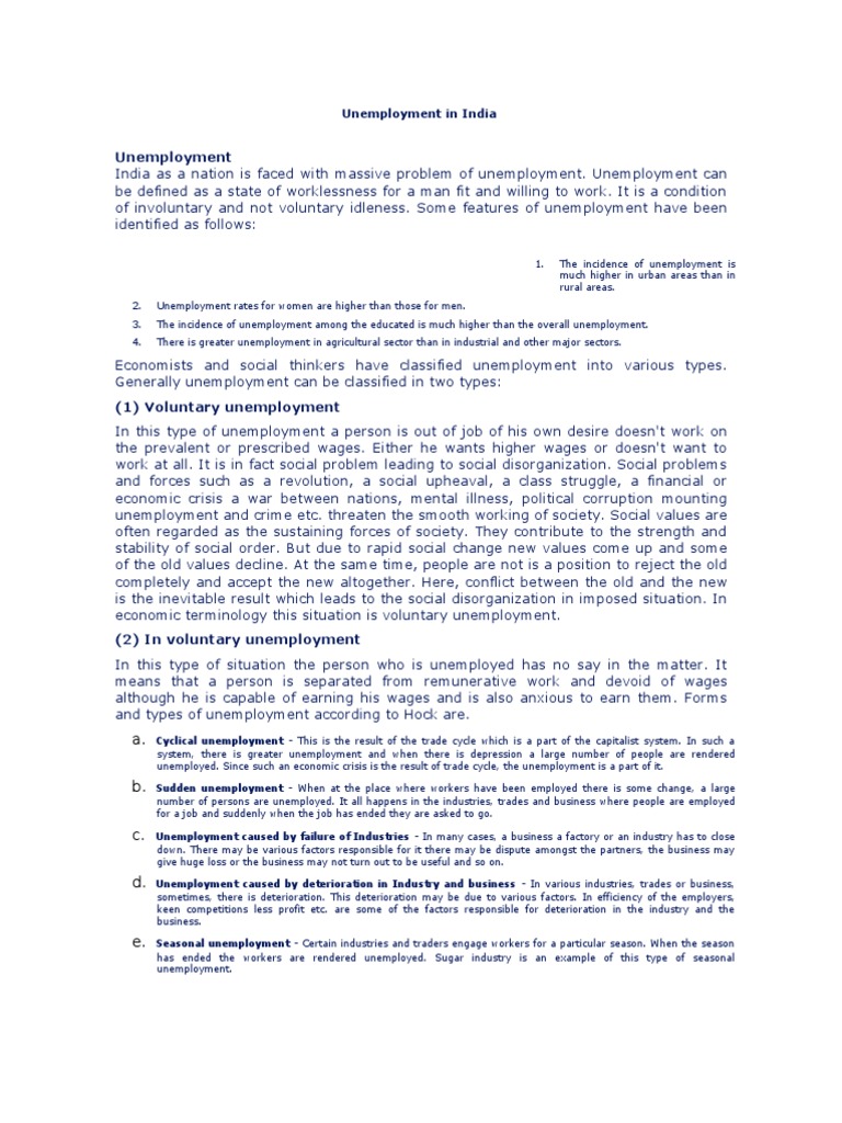 Unemployment in India | PDF | Unemployment | Social Science