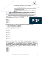 Olimpiada Nacional Escolar de Matemática 2005 Primera Fase - Nivel 2