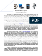 Statement of Purpose for PhD in Distributed and Cognitive Robotics