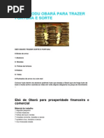 Ebó Do Odu Obará Para Trazer Fortuna e Sorte