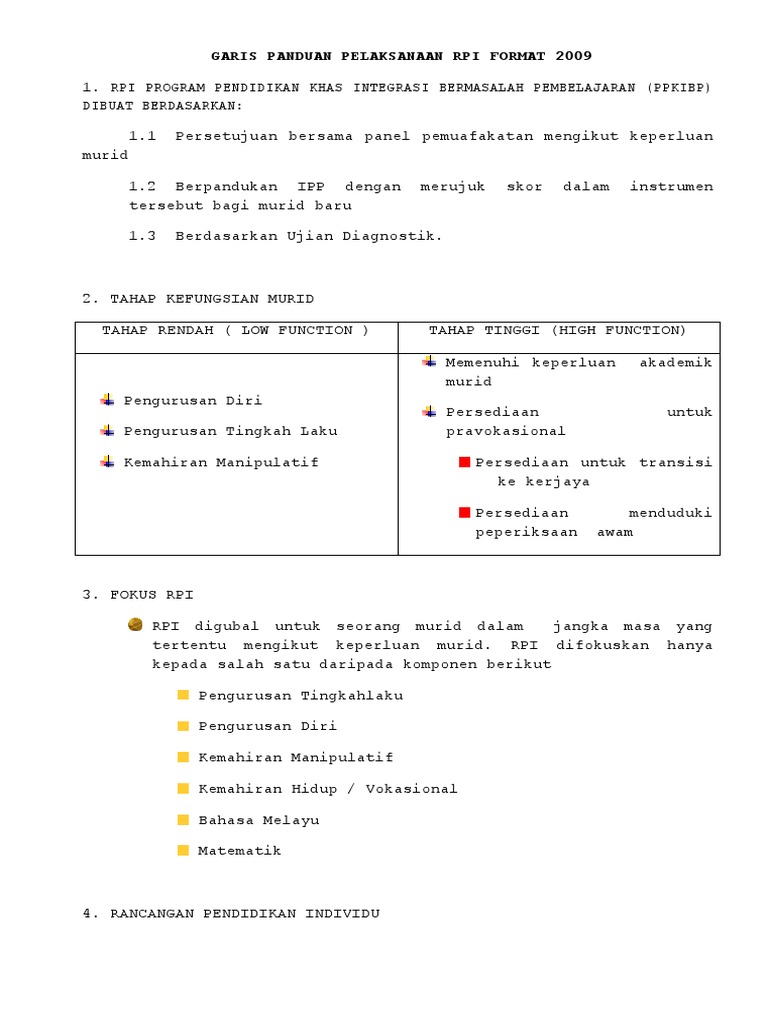 Garis Panduan Pelaksanaan RPI | PDF