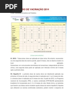 Calendário de Vacinação 2014