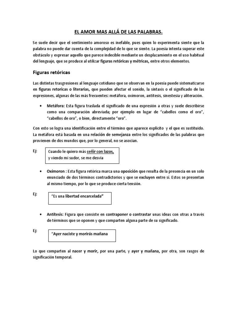 El Amor Mas Alla De Las Palabras Metafora Poesia
