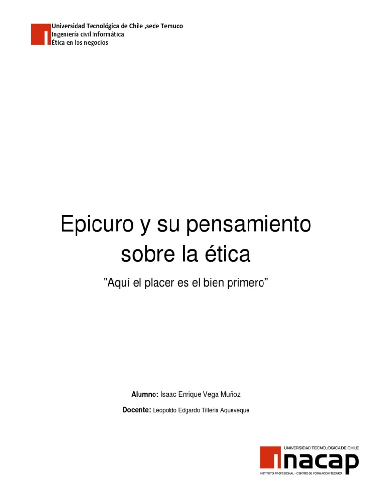 Epicuro y Su Pensamiento Sobre La Ética PDF Felicidad Ciencia cognitiva