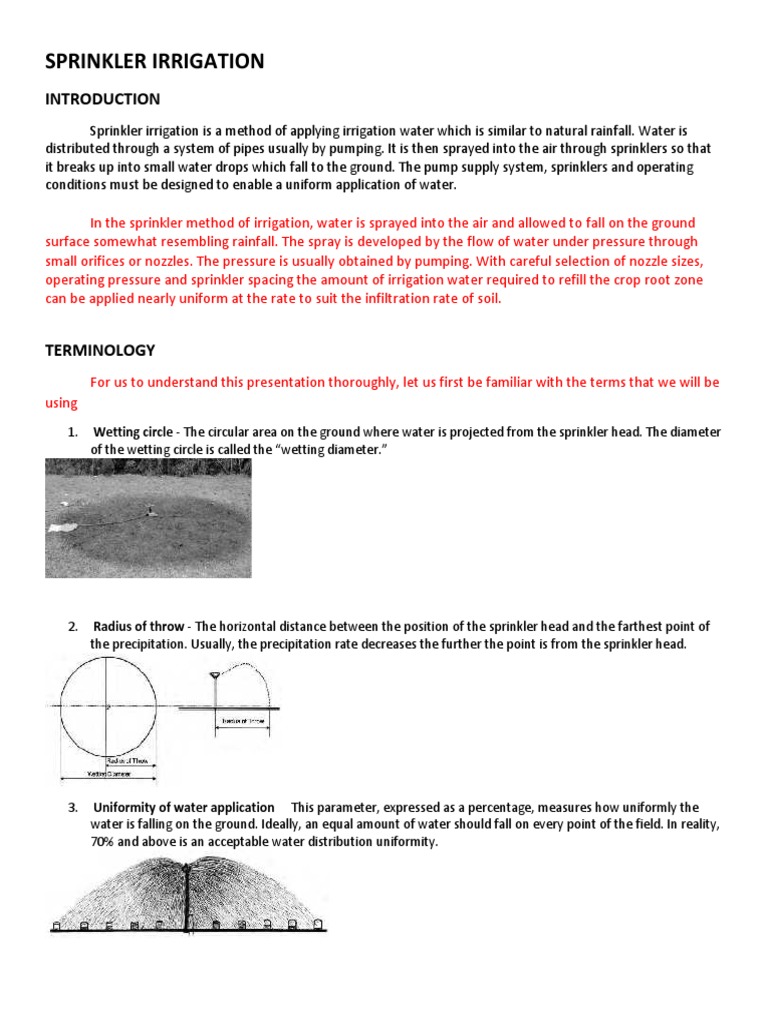 Sprinkler Irrigation Report PDF | PDF | Fire Sprinkler System | Irrigation