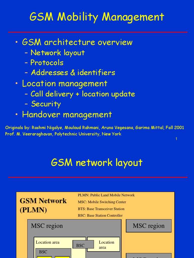 GSM Mobility Management Overview | PDF | Telecommunications Engineering ...