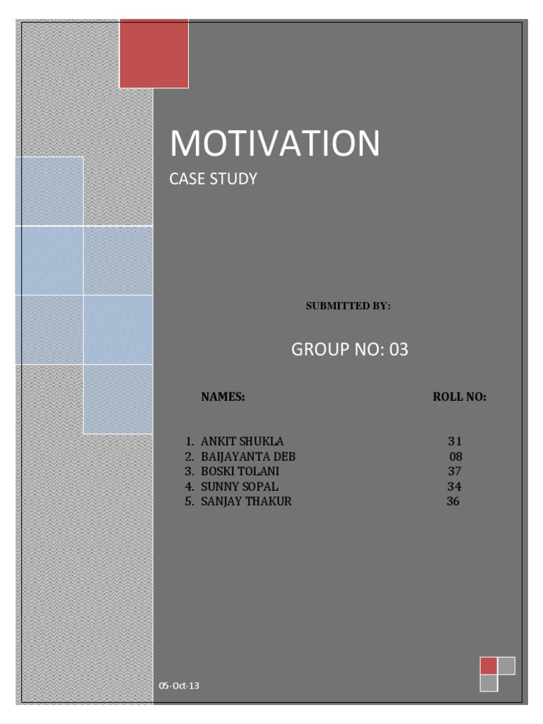 motivation case study with solution pdf