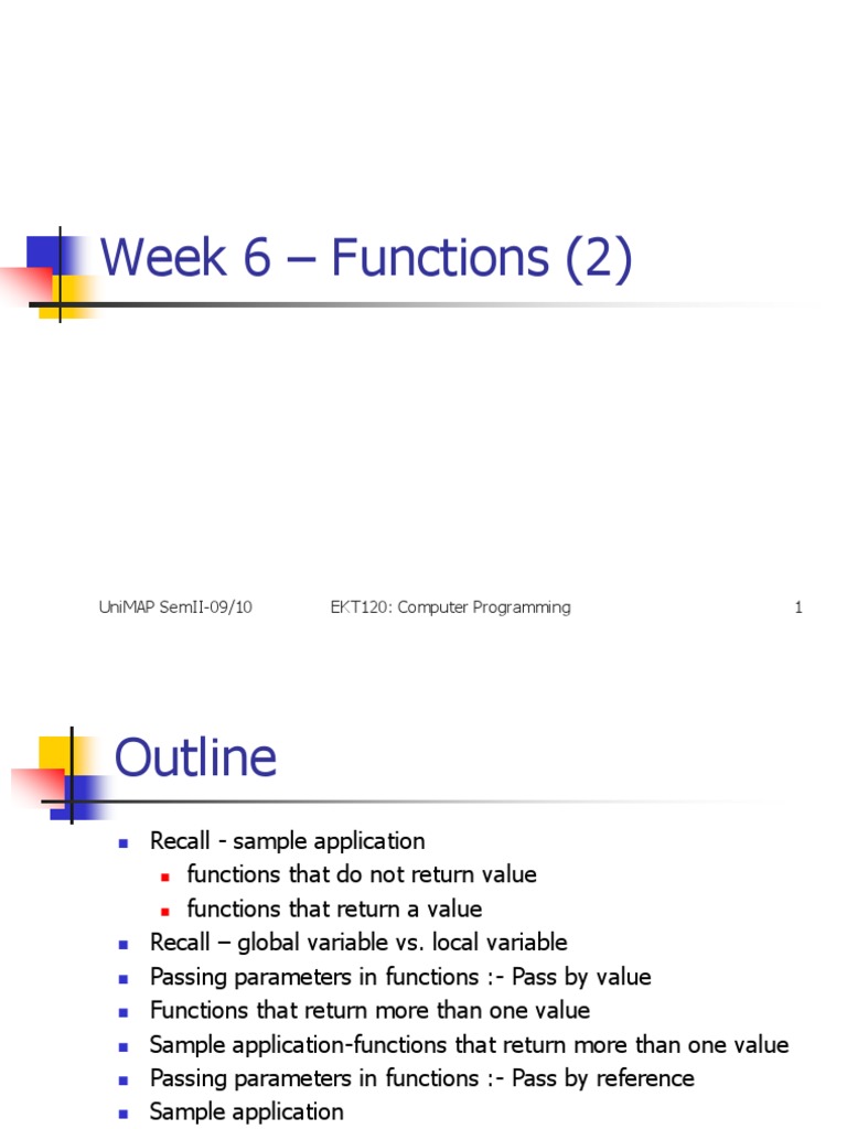 C Programming Functions Overview | PDF | Subroutine | Parameter ...