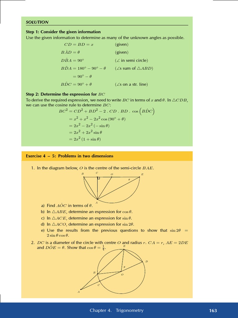 Trigonometry Solutions for Grade 11 | PDF