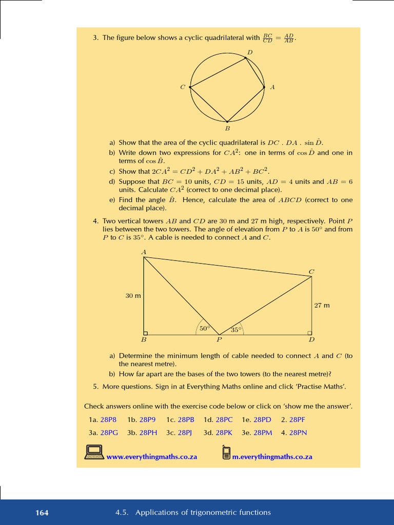 164 4.5. Applications of Trigonometric Functions: BC CD AD AB | PDF ...