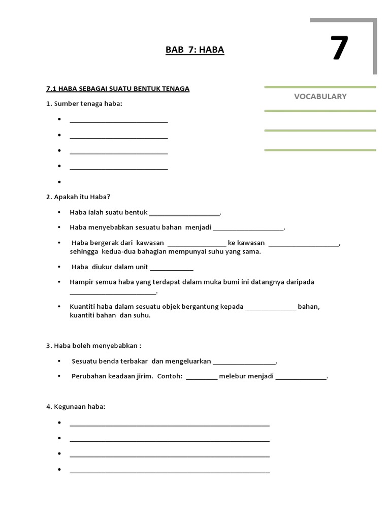 Handouts Bab 7 Sains Tingkatan 1 Pdf