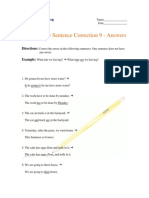 Intermediate Sentence Correction 9 - Answers