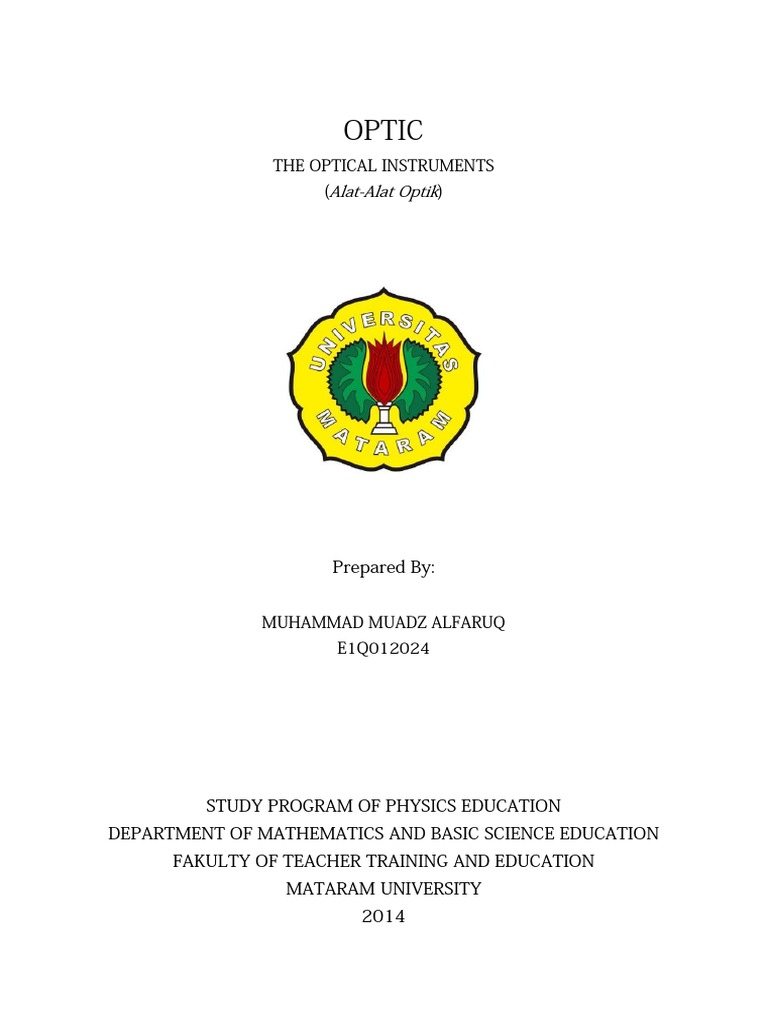 Alat Optik dan Fungsinya dalam Penglihatan | PDF | Sains & Matematika