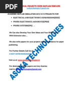 Download 2015-16 Latest BTech MTech IEEE projects for EEE Power Electronics Power Systems using MATLABSIMULINK by Ashok Kumar A SN236026499 doc pdf