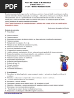Plano Estudo Matematica 7ano