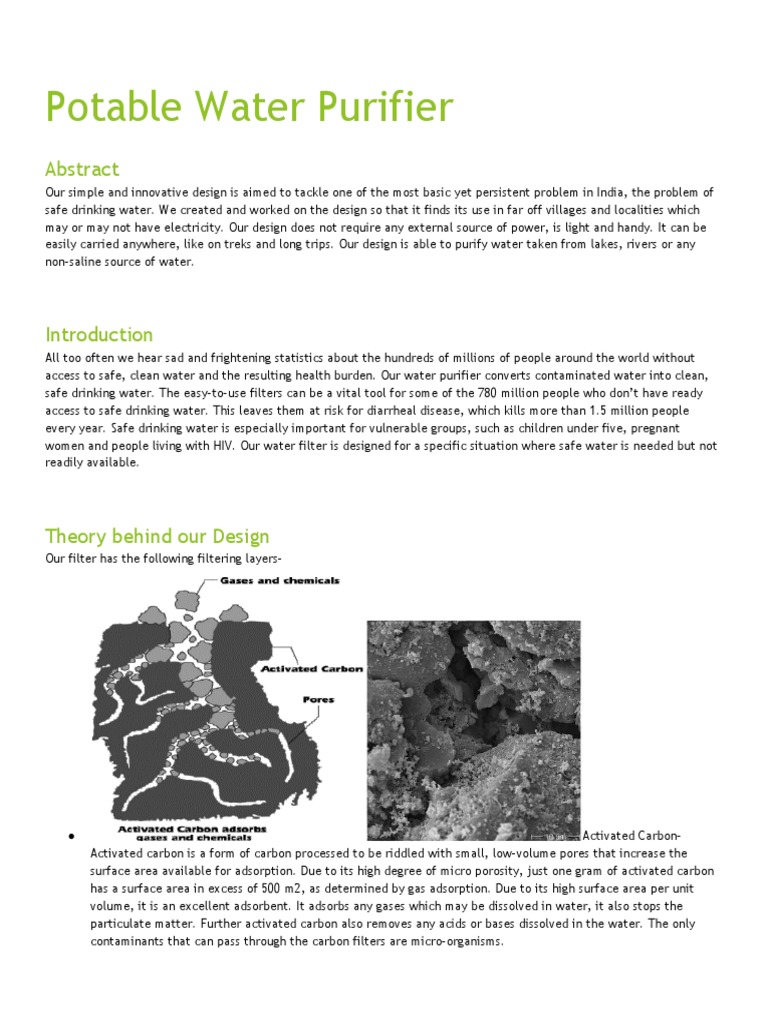 Innovative Portable Water Purifier | PDF | Filtration | Water Purification