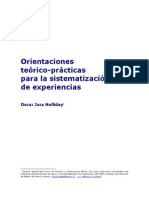 Orientaciones Teorico Practicas Para La Sistematizacion de Experiencias