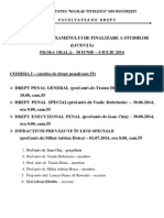 Programare - Proba Orala - Licenta - Drept - 30 06 - 04 07 2014