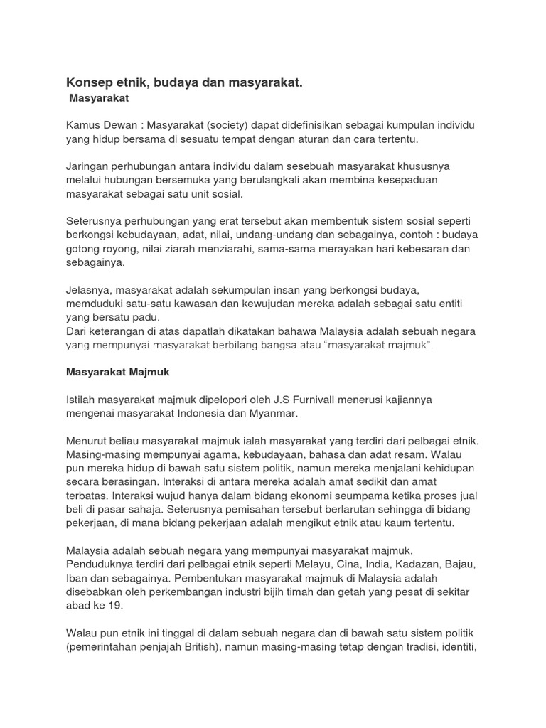 Konsep Etnik Masyarakat Pdf