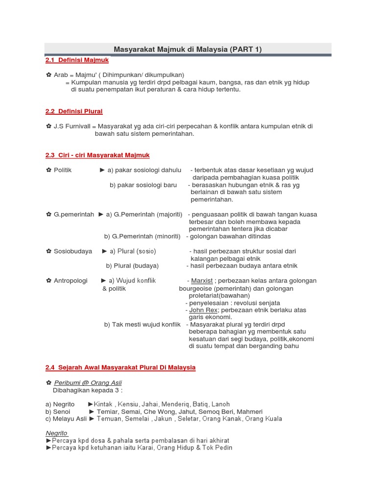 Masyarakat Majmuk Di Malaysia Part 1