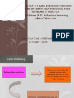 Faktor-Faktor Yang Berperan Terhadap Luaran Maternal Dan Perinatal Pada Ibu Hamil Usia Tua