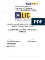 Growth Strategy of Life Insurance Companies With Special Reference To Lic Final