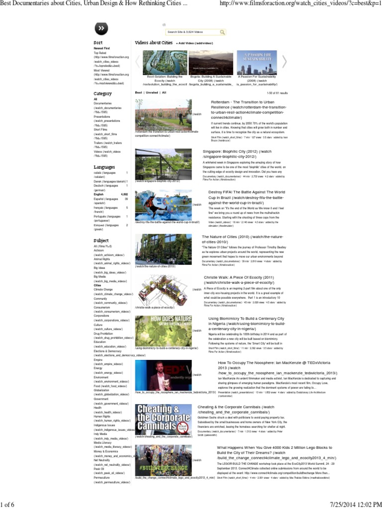 Best Documentaries About Cities Urban Design How Rethinking Cities