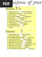 Exercises Prepositions of Time