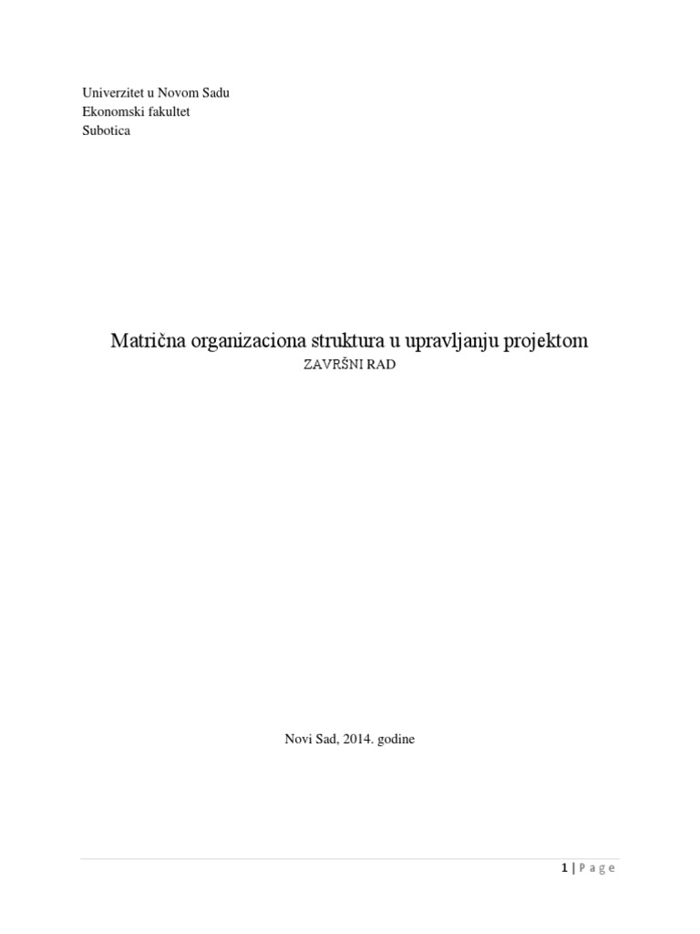 Matrična Organizacija | PDF