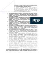 Acta de Junta Obligatoria Anual Cerro de Oro Dorado Sociedad Anonima Abierta Transformación de Sociedad