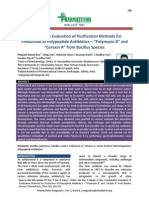 Comparative Evaluation of Purification Methods For Production of Polypeptide Antibiotics - "Polymyxin B" and "Cerexin A" from Bacillus Sp.
