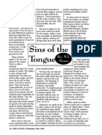 1996 Issue 4 - Sins of The Tongue: Biblical Teaching To Govern Our Speech - Counsel of Chalcedon