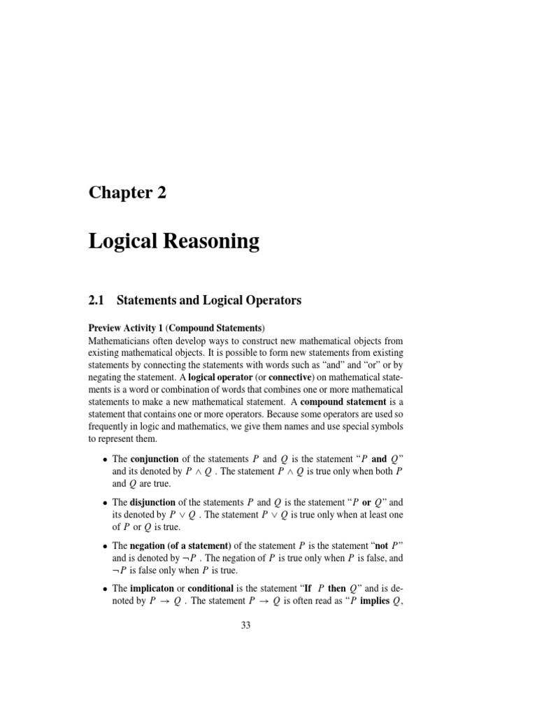 2 Logical Reasoning | PDF | Set (Mathematics) | Truth