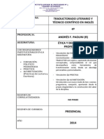 Planificación ETICA 4° - TRADUCTORADO - 2014 - PAOLINI
